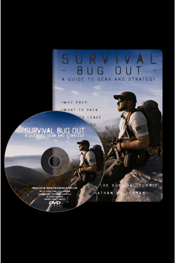 Image illustrates survival bugout bags. 