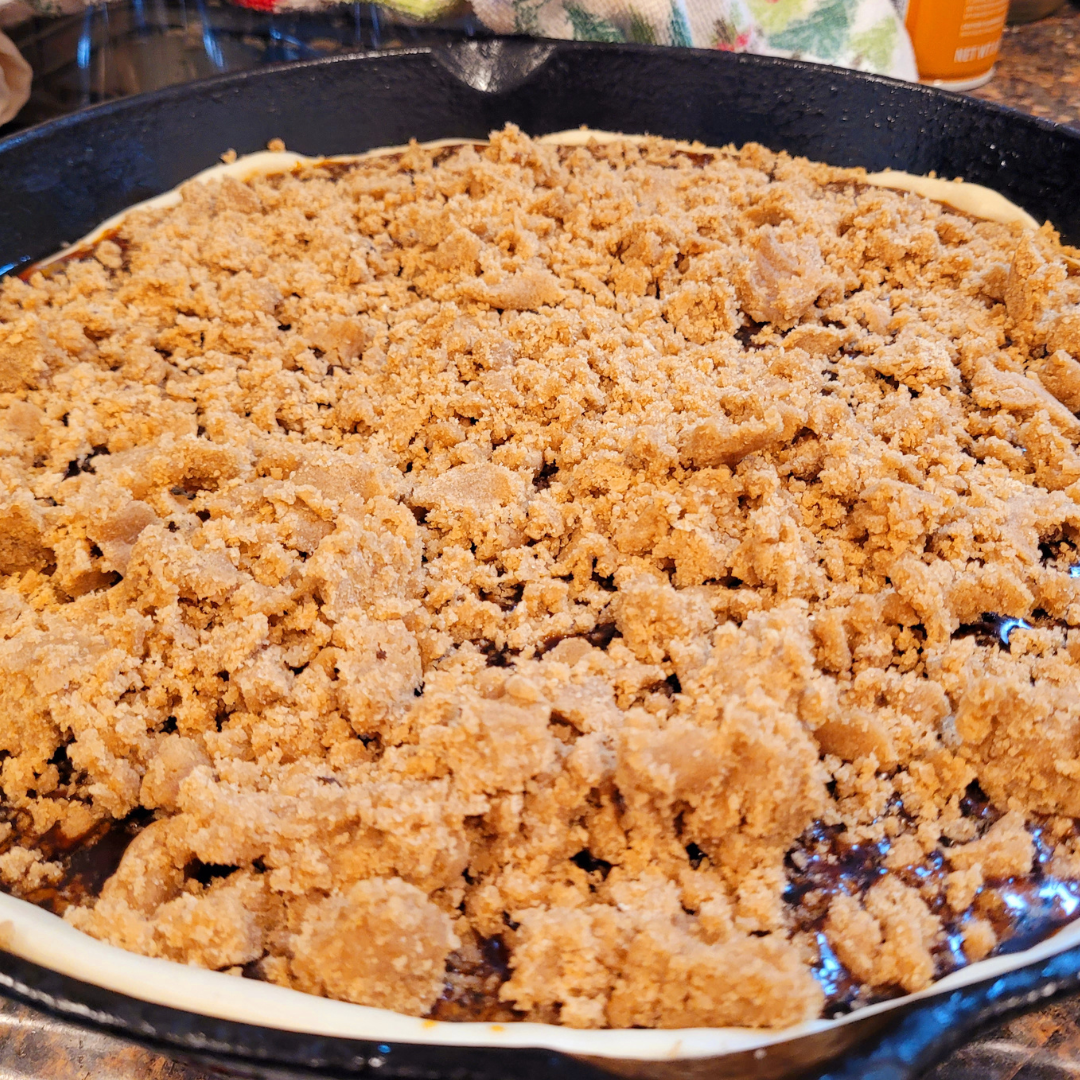 Image illustrates shoofly pie recipe.