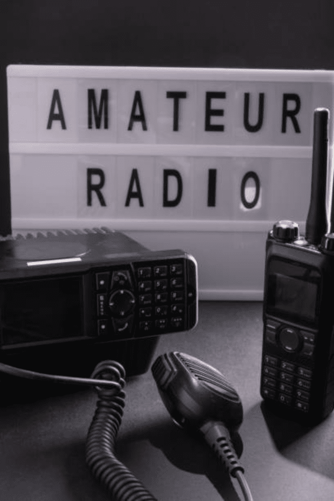 Image illustrates ham radio aerials.