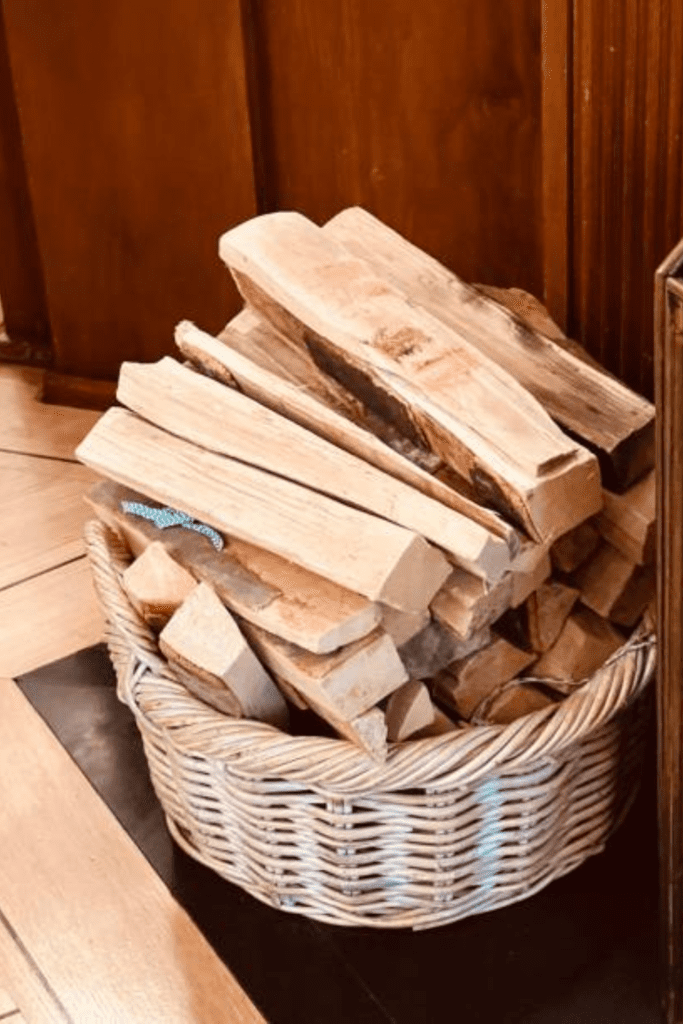 Image illustrates firewood for bartering. 