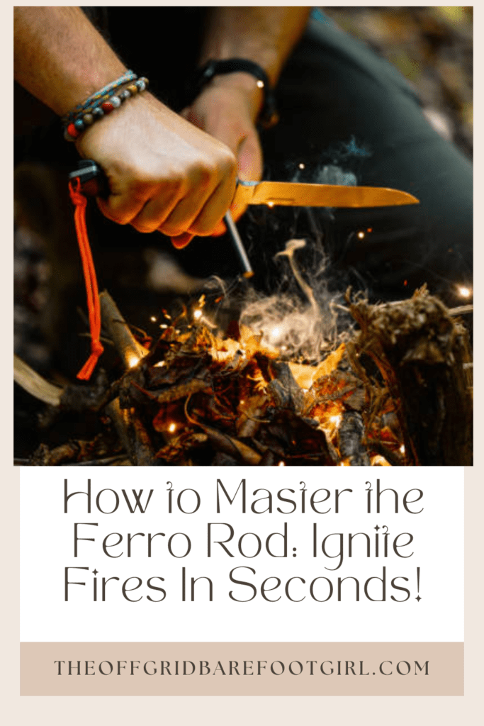 Image illustrates a Pinterest pin of a ferro rod. 