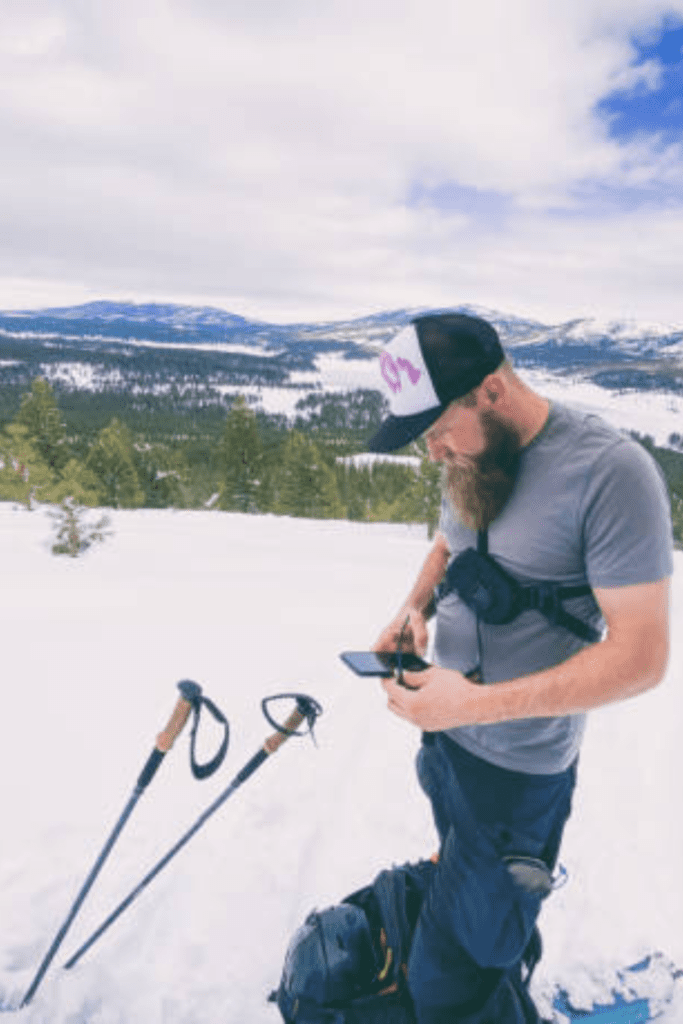 Image illustrates avalanche beacons for avalanche gear.