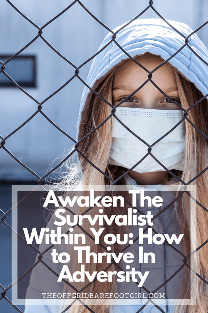 This image illustrates a Pinterest pin of a girl demonstrating the survivalist within her.