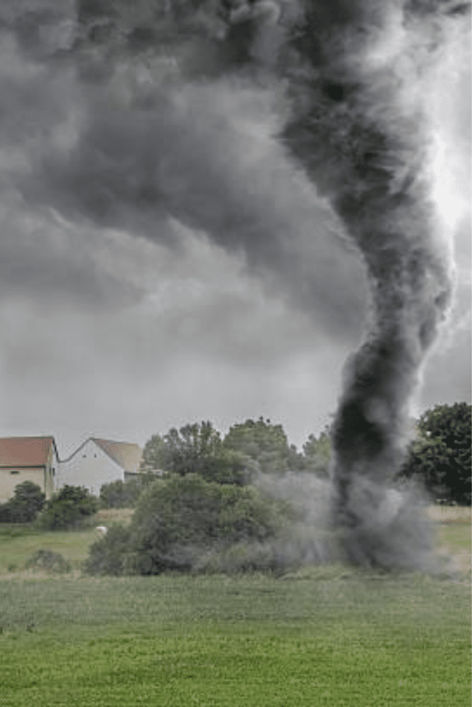Image illustrates a tornado tornado warning.