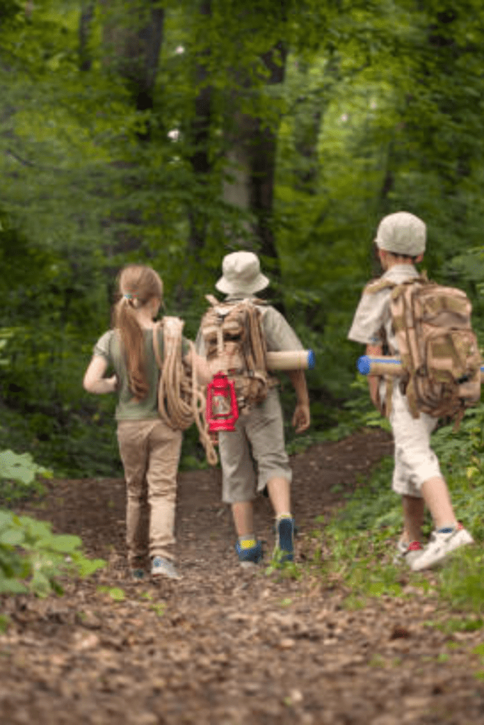 Image illustrates bugout bags for kids.