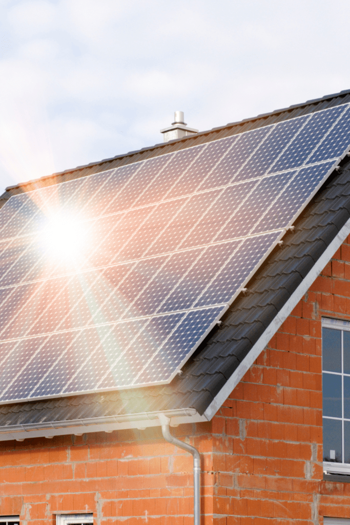 Image illustrates solar power for residence.