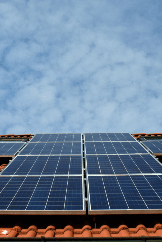 Image illustrates solar power for residence.