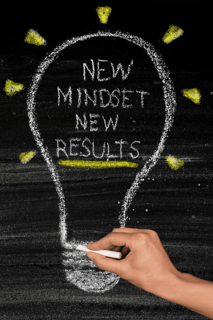 Image illustrates new mindset new results for the survivalist within you and developing a resilient mindset.