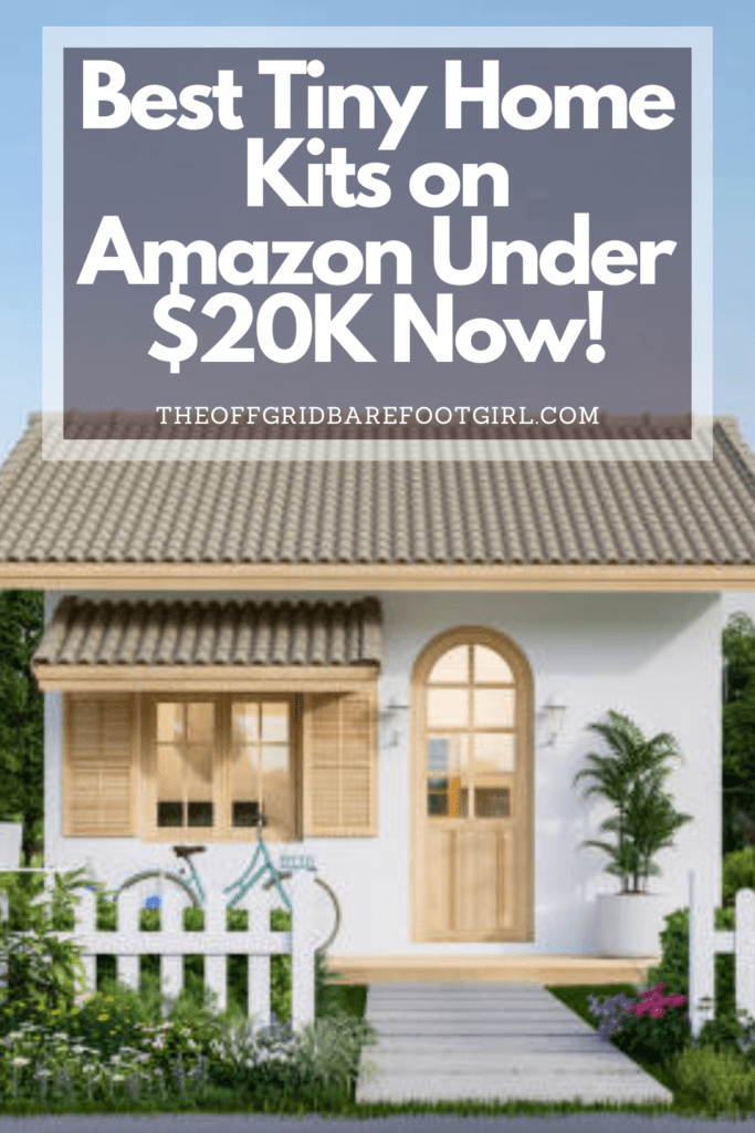 Image illustrates a Pinterest pin for a tiny home. 