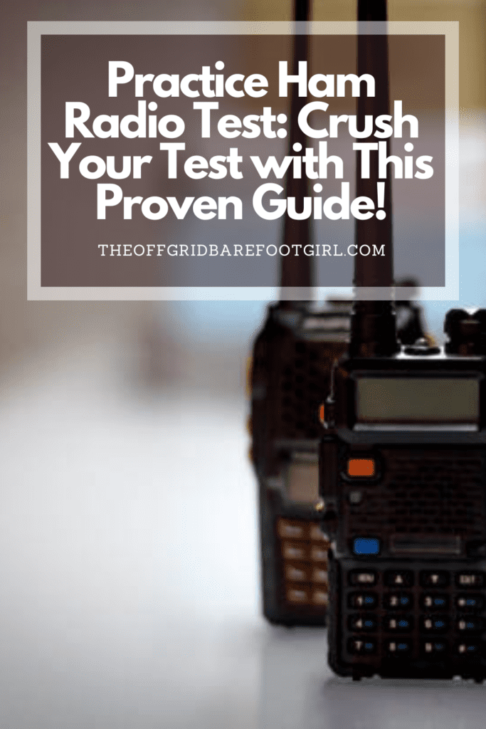 Image illustrates a Pinterest pin of practice ham radio test. 