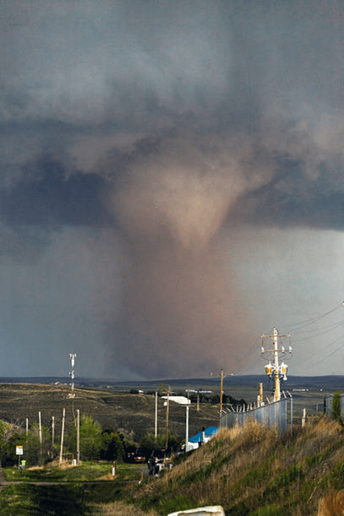 Image illustrates a tornado tornado warning.