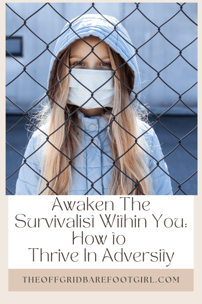 This image illustrates a Pinterest pin of a girl demonstrating the survivalist within her.