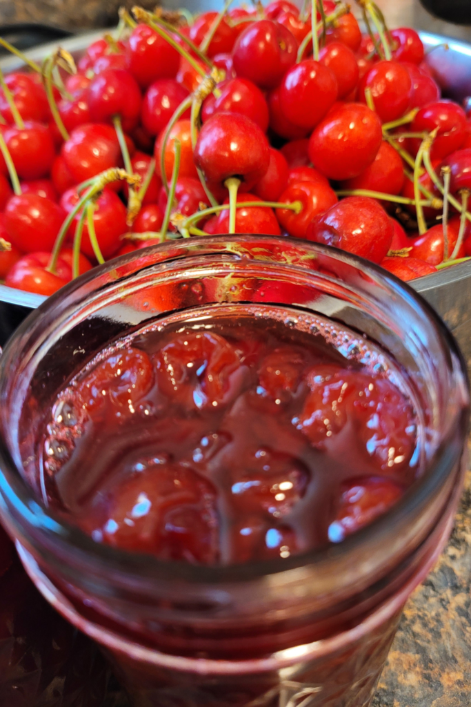 Image illustrates cherry pie filling. 