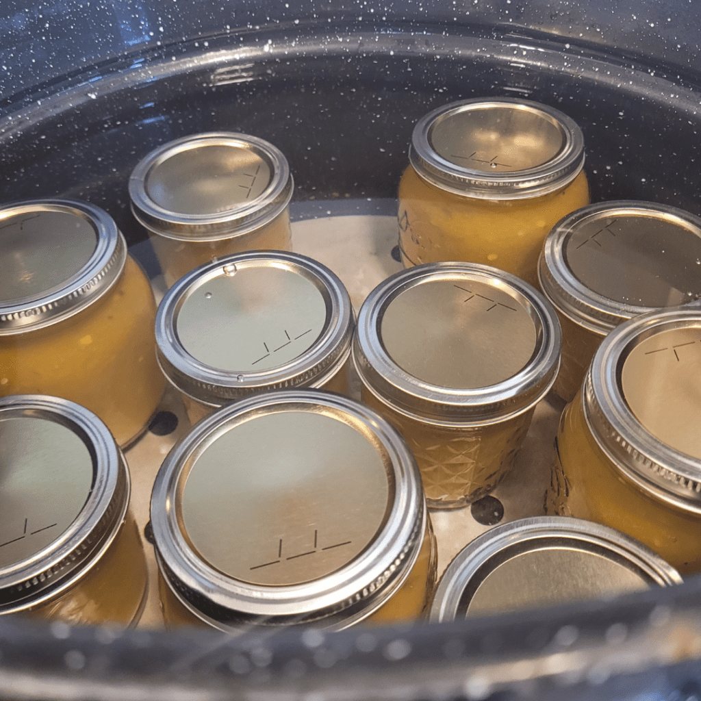 Image illustrates peach jalapeno jam.