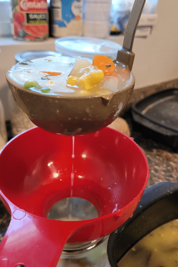 Image illustrates vegetable pot pie filling.