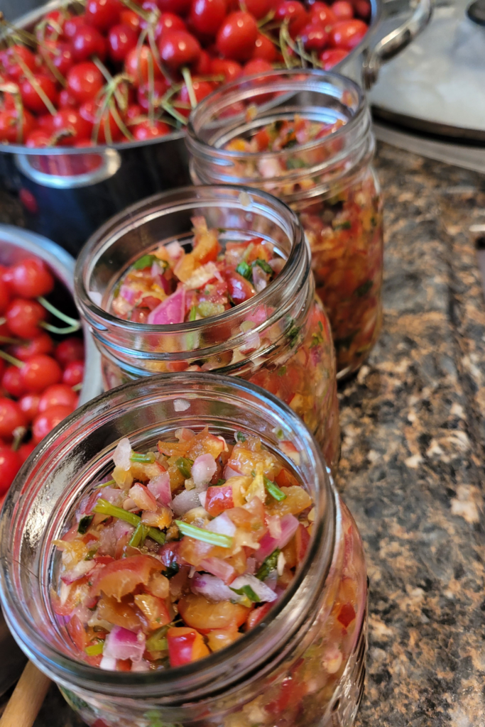 Image illustrates cherry salsa.