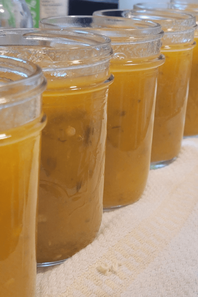 Image illustrates peach jalapeno jam.