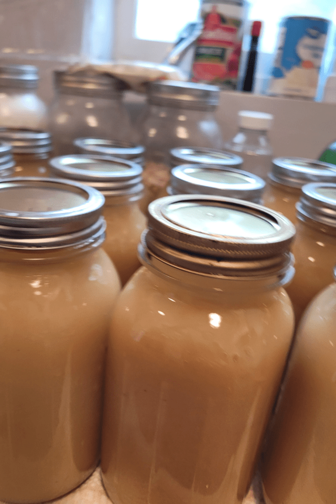 Image illustrates canning applesauce recipes.