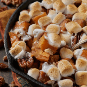 Image illustrates sweet potato pie casserole.