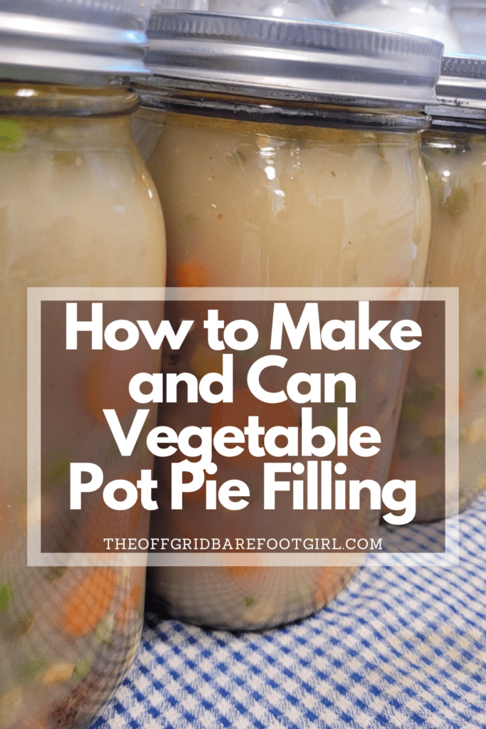 Image illustrates a Pinterest pin of vegetable pot pie filling.