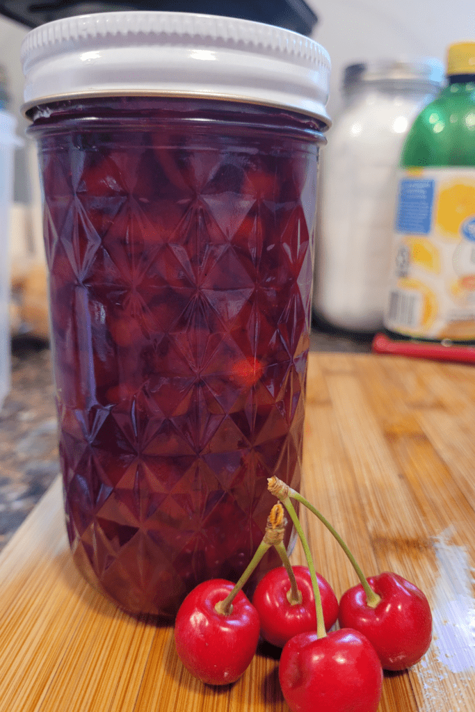 Image illustrates cherry pie filling. 