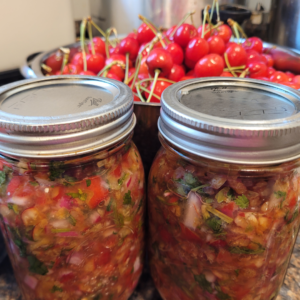 Image illustrates cherry salsa.