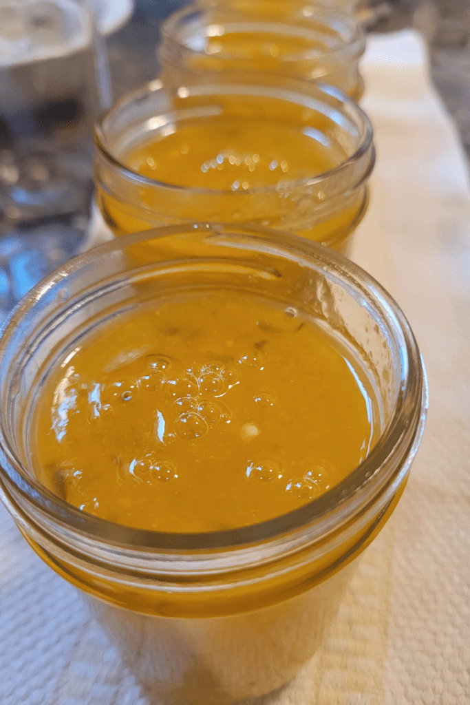 Image illustrates peach jalapeno jam.