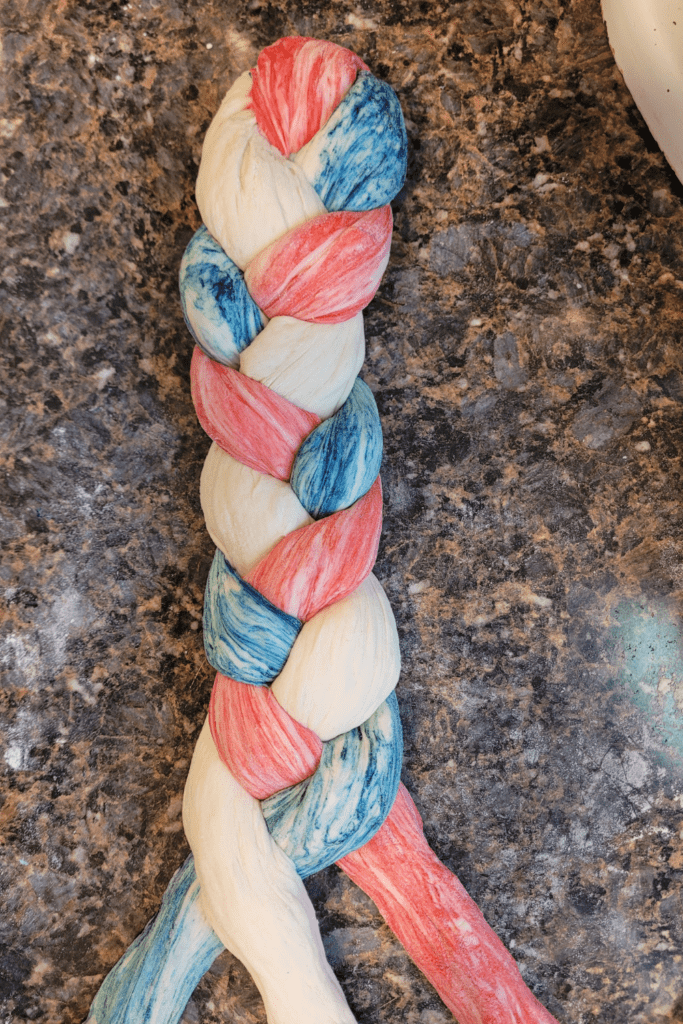 Image illustrates firecracker marble bread braid.