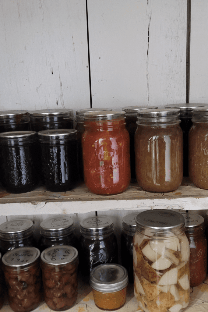 Image illustrates condiments in a pantry.