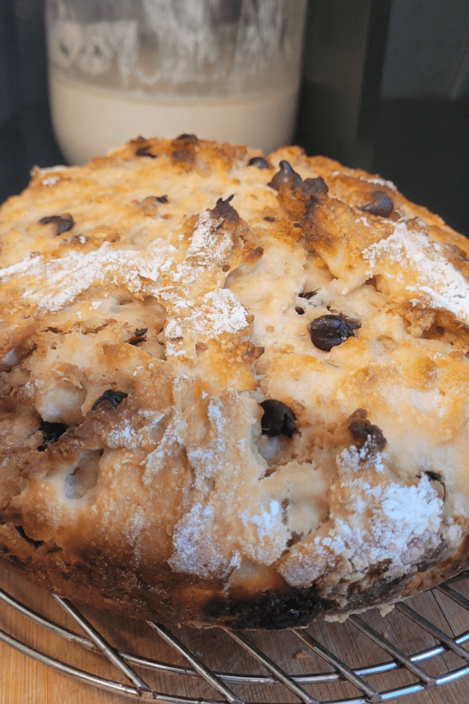 Image illustrates s'mores sourdough bread.