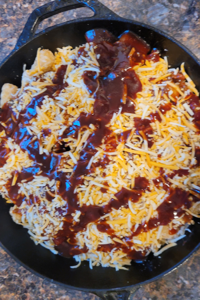 Image illustrates tater tot casserole.