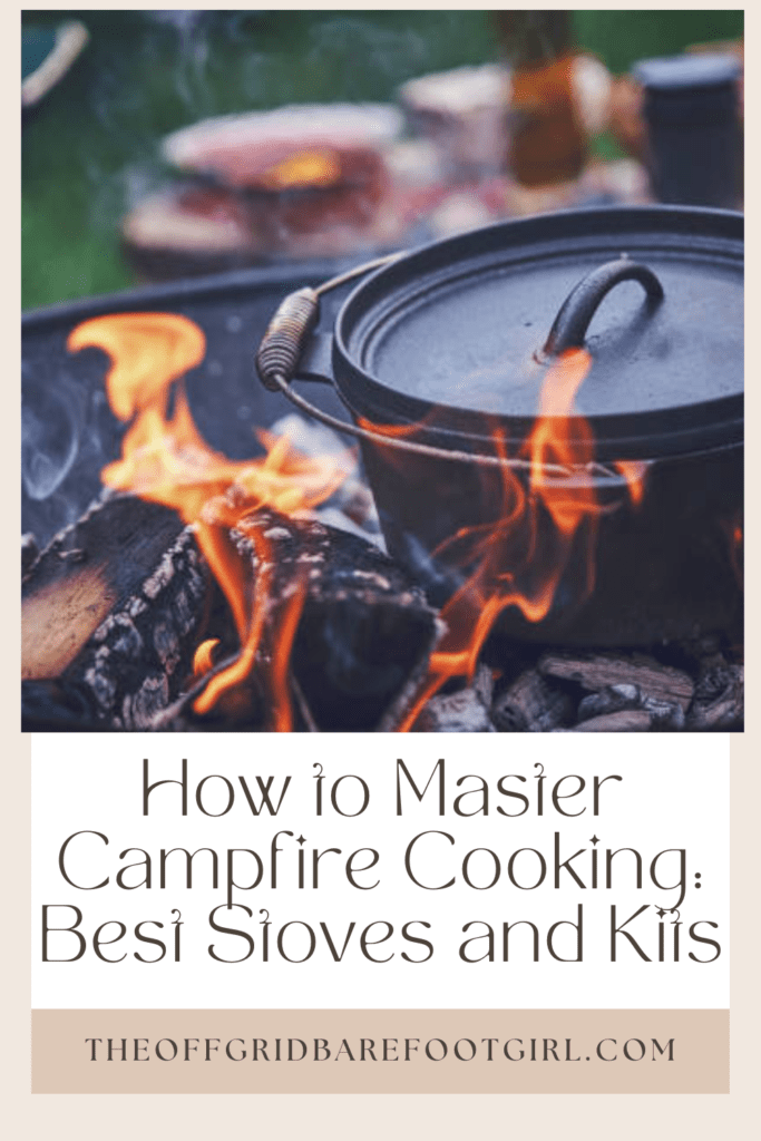 Image illustrates a Pinterest pin of campfire cooking.