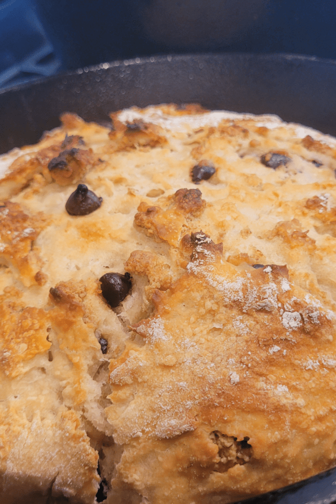 Image illustrates s'mores sourdough bread.