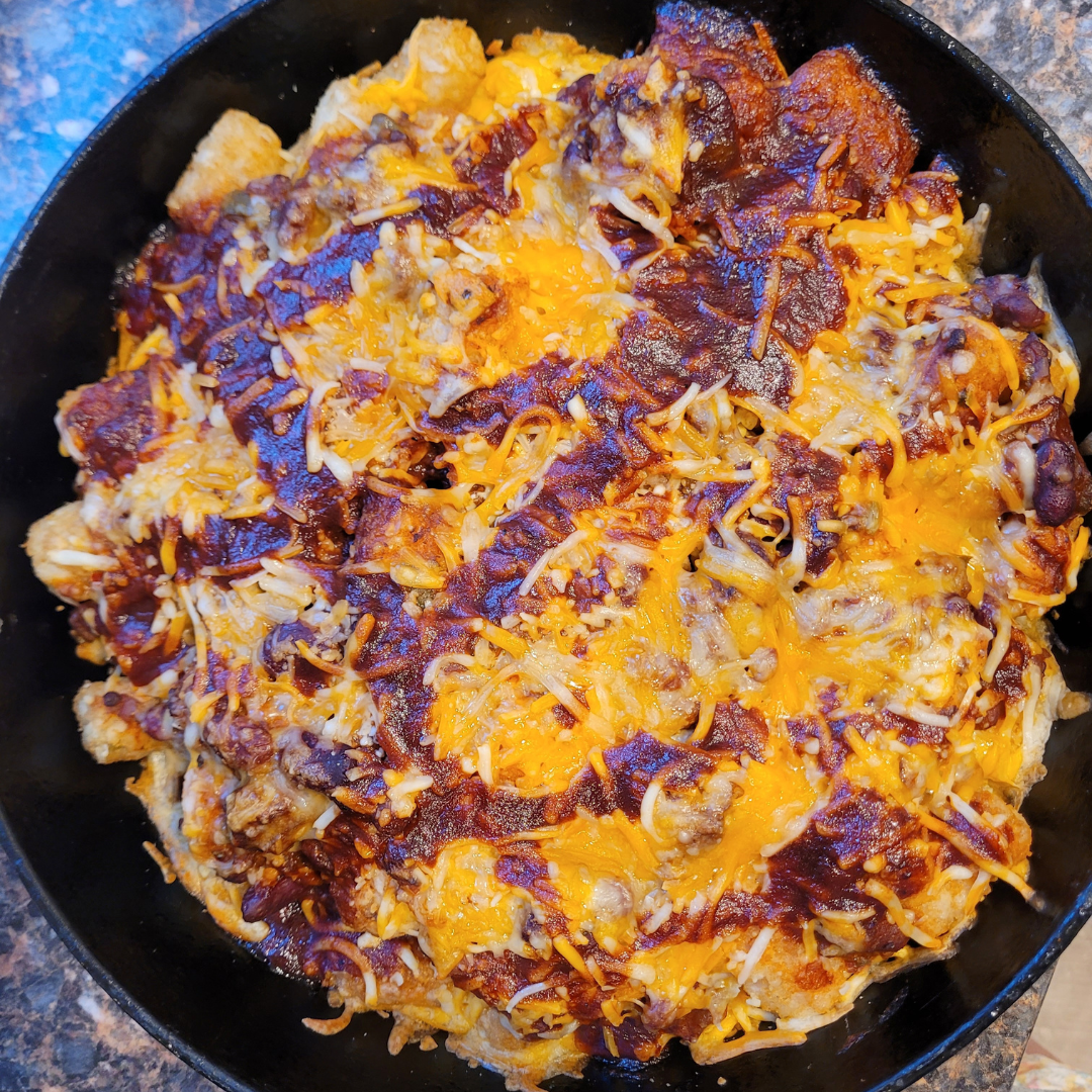 Image illustrates tater tot nachos.