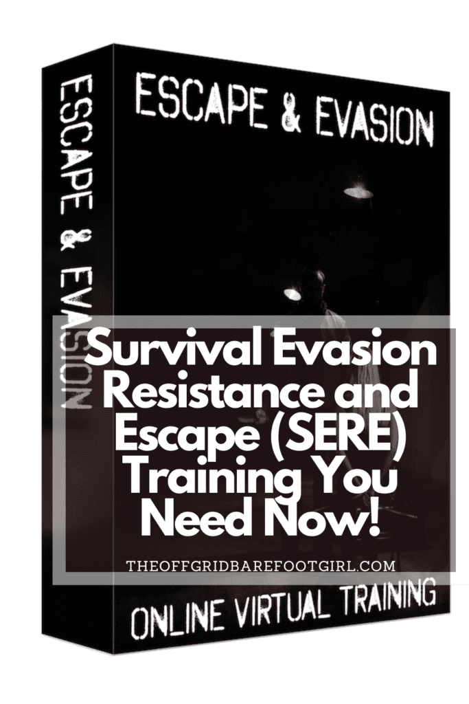Image illustrates a Pinterest pin of survival evasion resistance and escape training course with Jack Richland.
