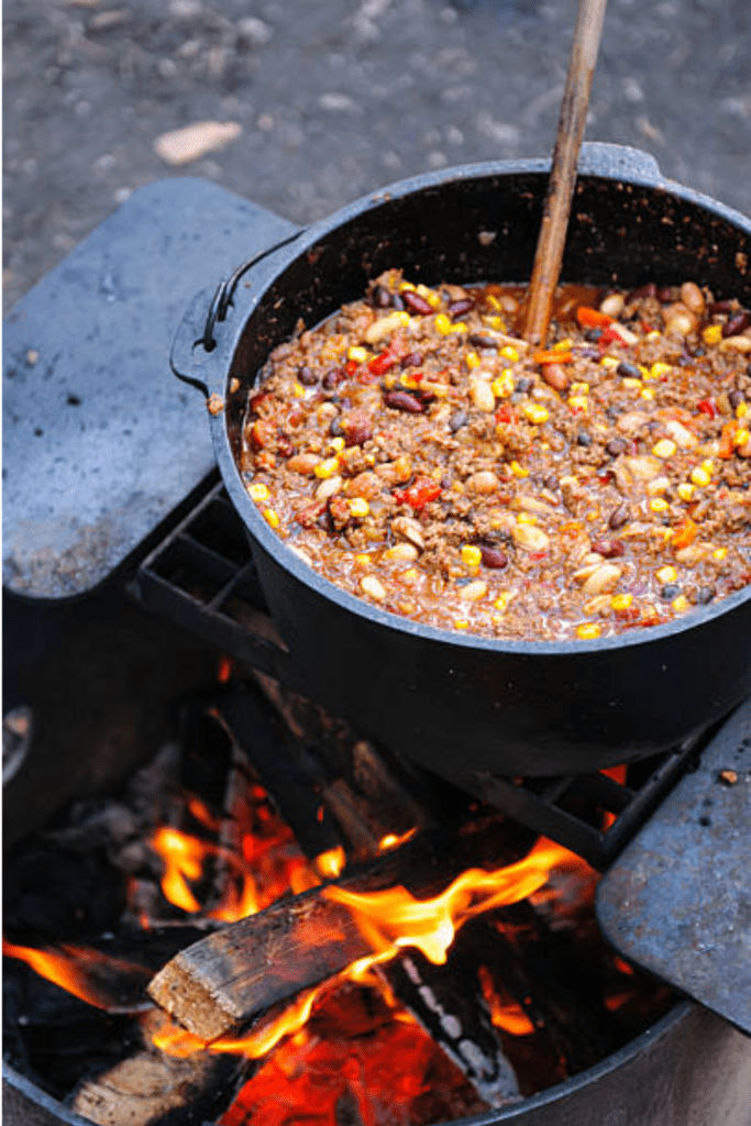 Image illustrates camping recipes for campfire cooking.