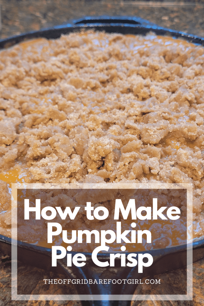 Image illustrates a Pinterest pin of pumpkin pie crisp.