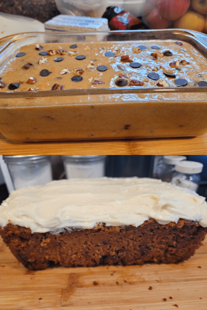 Image illustrates carrot cake quick bread.