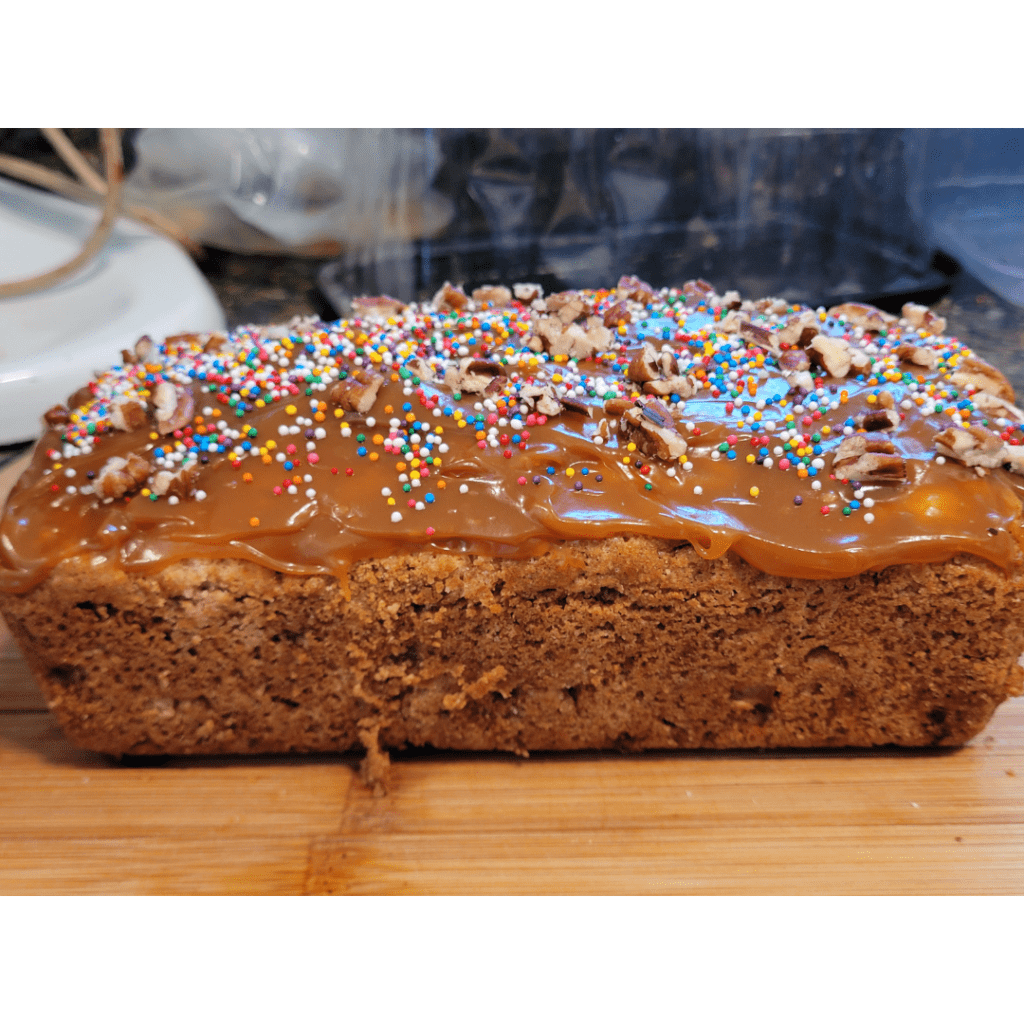Image illustrates candy apple bread. 