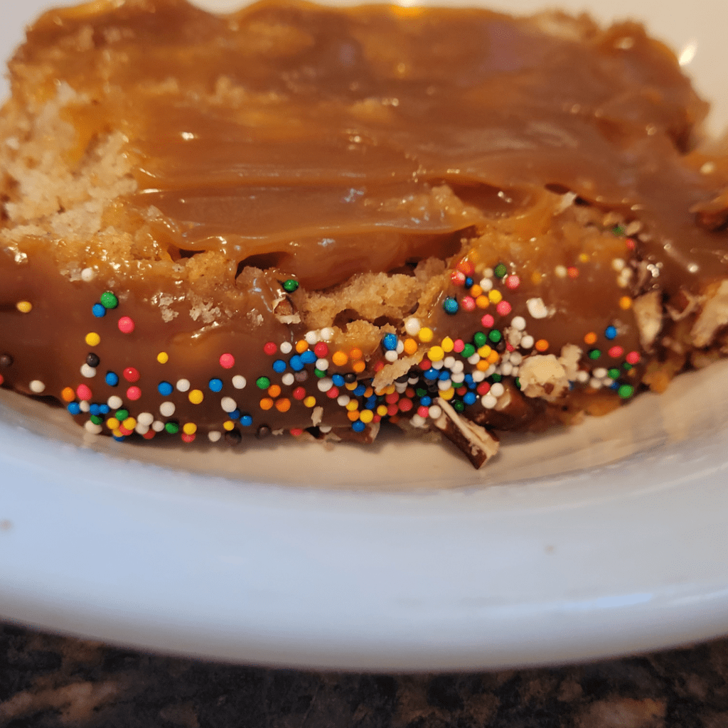 Image illustrates candy apple bread. 