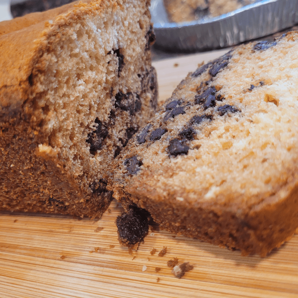 Image illustrates chocolate chip cookie bread.