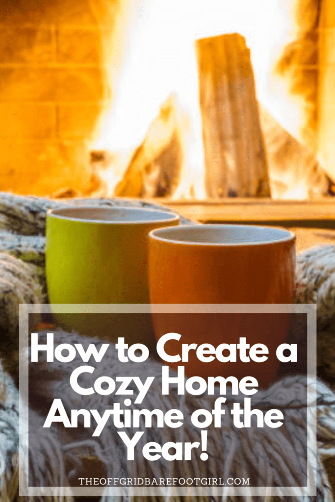 Image illustrates a Pinterest pin of a cozy home.