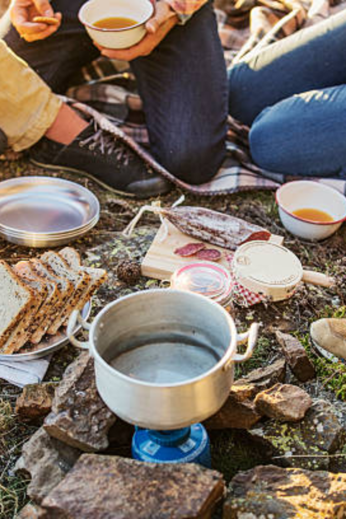 Image illustrates food ideas for backpacking meals.