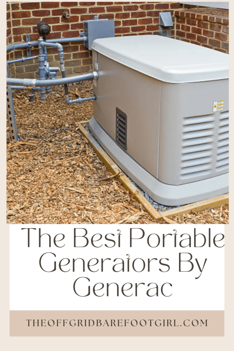 Image illustrates a Pinterest pin of portable generators by Generac.