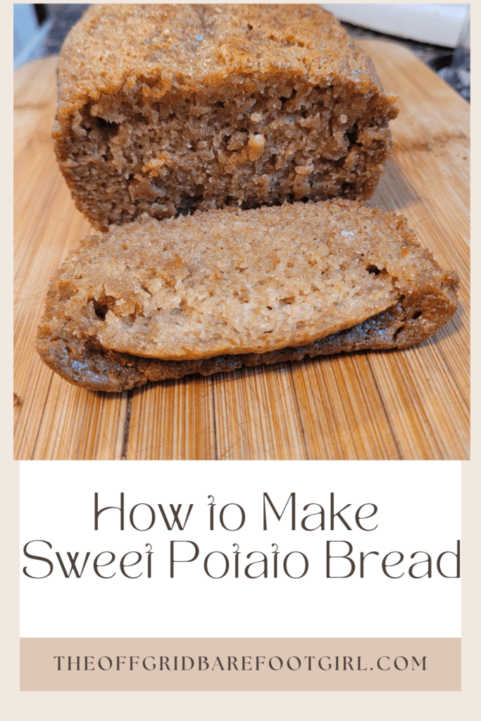 Image illustrates a Pinterest pin of sweet potato bread.