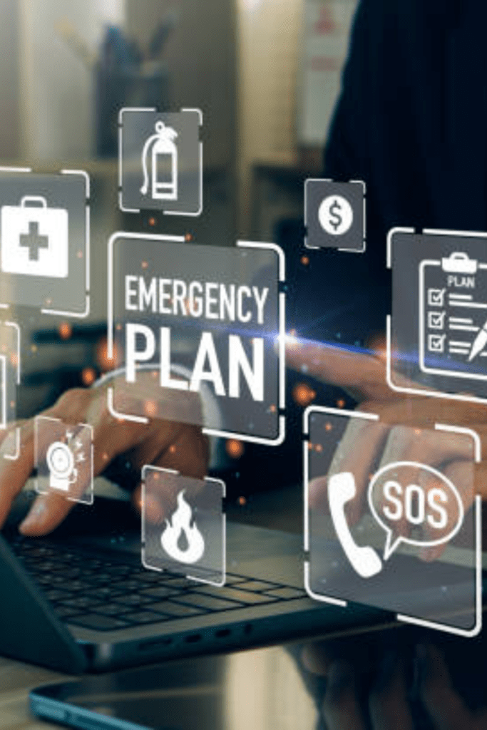 Image illustrates an emergency action plan.