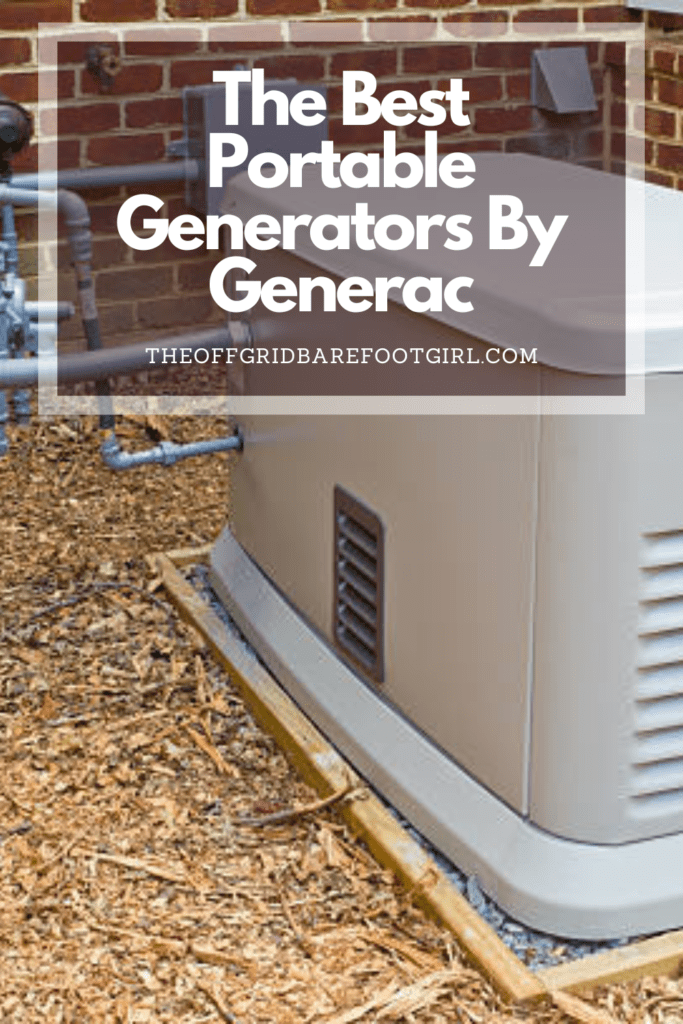 Image illustrates a Pinterest pin of portable generators by Generac.