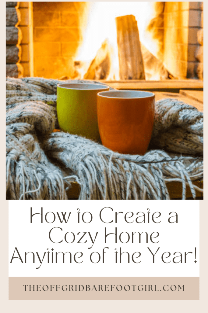 Image illustrates a Pinterest pin of a cozy home.