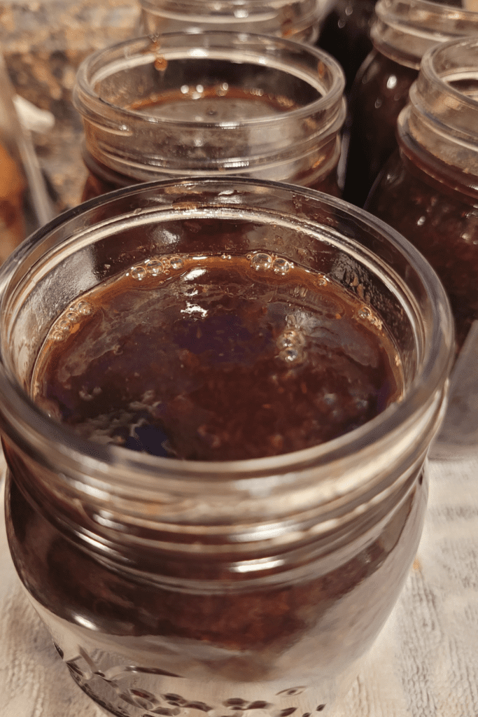 Image illustrates grape jam.