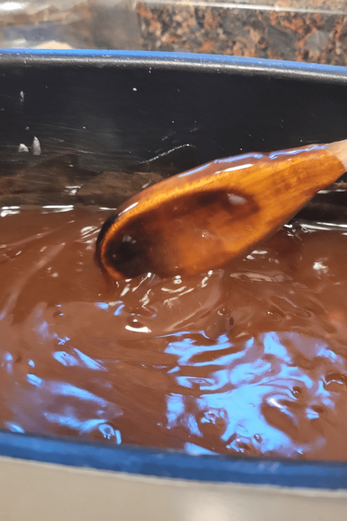 Image illustrates peach pie filling.